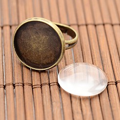 Vintage Messing Ringkomponenten und freie Glas Cabochons DIY-X0199-AB-NF