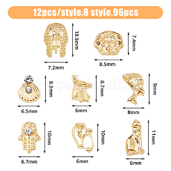 96 Stück 8 Arten Legierungs-Cabochons MRMJ-HY0002-24
