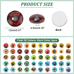1 Beutel Cabochons aus Glas mit flacher Rückseite GGLA-PH0001-57