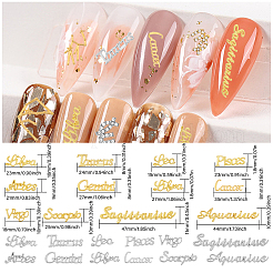 6 Sätze 6 Stile Legierung zwölf Konstellationen Cabochon-Sets FIND-GL0001-48