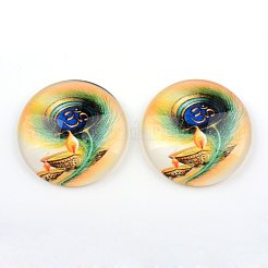 Yoga Thema Glas Cabochons X-GGLA-L011-25mm-02