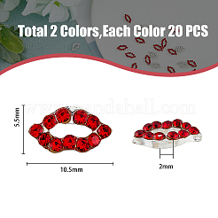 40 Stück 2 Farben Legierung Strass Cabochons MRMJ-HY0001-26