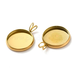 Ionenplattierung (IP) 304 Edelstahl Anhänger Cabochon-Einstellungen STAS-I069-37G-14MM