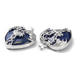 Natürliche Lapislazuli-Herz-Anhänger-Strass-Fassungen G-K339-01P-02
