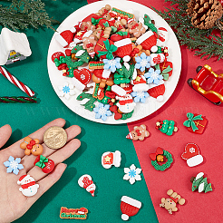 96 Stück 16 Stile Weihnachts-Cabochons aus opakem Harz. RESI-SC0005-62