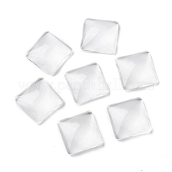 Transparent klares Glas Quadrat Cabochon GGLA-A001-15mm