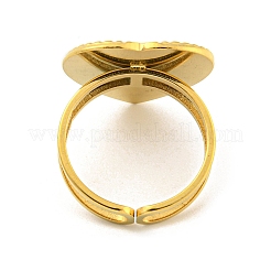 Ionenplattierung (IP) 304 Edelstahl offene Manschette Pad Ring Cabochon-Einstellungen RJEW-K245-90G
