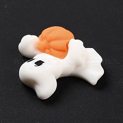 Gespenst mit Kürbis-Cabochons aus undurchsichtigem Harz RESI-F031-09