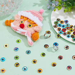 1 Beutel Cabochons aus Glas mit flacher Rückseite GGLA-PH0001-57
