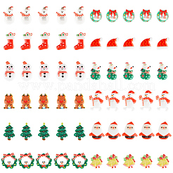 60 Stück 12 Stile Weihnachtsthema Harz Cabochon Sets CRES-GF0001-05