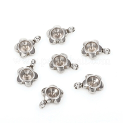 Anlaufgeschützte 201 Edelstahl-Anhänger mit Strass-Fassungen STAS-G224-26P