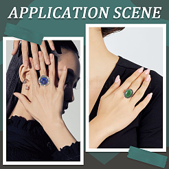 Bausatz zum Selbermachen von Edelstein-Fingerringen DIY-SC0022-50