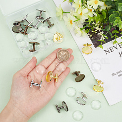 DIY-Set zur Herstellung blanker Manschettenknöpfe mit Kuppel DIY-HY0001-79