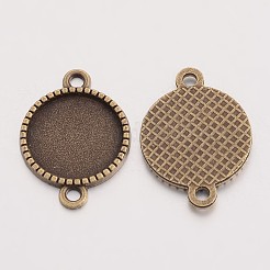 Tibetischen Stil Zinklegierung ovalen Anhänger Cabochons Fassungen X-TIBE-Q038-001C-AB-NR