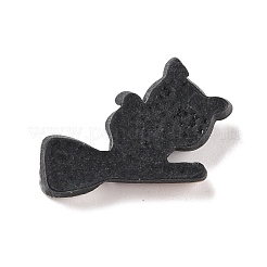 Katze mit Besen Cabochons aus undurchsichtigem Harz RESI-F031-03
