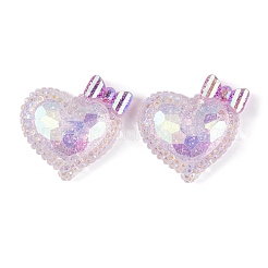 Transparentes Epoxidharz-Herz mit Bowknot-Decoden-Cabochons CRES-M034-07A