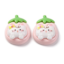 Undurchsichtige Cabochons aus Kunstharz mit Katzenmotiv CRES-Z010-01A