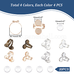 DIY-Set zur Herstellung von Fingerringen mit doppelter Kuppel DIY-UN0004-25A