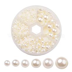 Perlkuppel-Cabochons aus Kunstleder mit 1 Box SACR-X0002-24-B