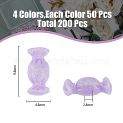 200 Stück 4 Farben undurchsichtige Harz-Cabochons RESI-HY0001-26