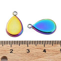 Ionenplattierung (IP) 304 Edelstahl Anhänger Cabochon-Einstellungen STAS-WH0055-01RC