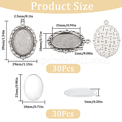 DIY-Kit zur Herstellung eines leeren ovalen Kuppelanhängers DIY-SC0023-73