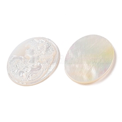 Natürliche weiße Muschel cabochons SSHEL-C012-02