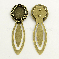 18x25 mm Träger Lesezeichen Fassungen für Cabochon X-PALLOY-S033-32AB-NR