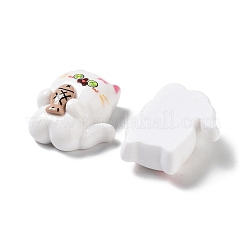 Cartoon weiße Katze Harz Decoden Cabochons CRES-R203-01H
