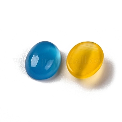 Natürlicher gelber Achat/grauer Achat/blauer Achat/grüner Onyx-Achat/Tigerauge/synthetischer Goldfluss/Goldfluss-Cabochons G-H001-15