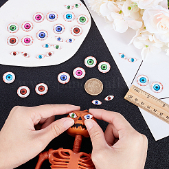 36 Stück 9 Stile Halloween durchscheinende Harz Decoden Cabochons CRES-WR0001-01