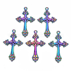 Regenbogenfarben-Legierung großer Anhänger Strass-Einstellungen PALLOY-S180-012-RS