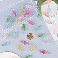 30 Stück transparente Flaschen-Cabochons aus Harz in 6 Farben CRES-GF0001-04