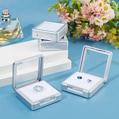 Benecreat 4 Stück Silber-Edelstein-Displaybox CON-WH0094-13B