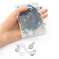 Bausatz zum Selbermachen einer leeren Kuppelanhänger-Halskette DIY-YW0006-50