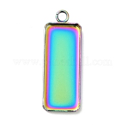 Ionenplattierung (IP) 304 Edelstahl Anhänger Cabochon-Einstellungen STAS-I069-36MC