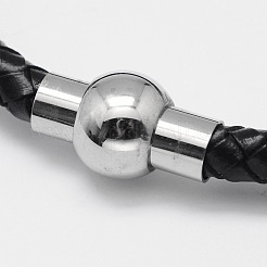 Geflochtenen Lederband Armbänder BJEW-I199-01