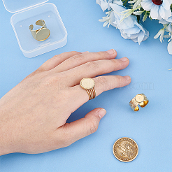 3 stücke 3 arten 304 edelstahl offene manschette finger ring cabochon einstellungen STAS-UN0059-66G