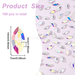 100 Stück spitz zulaufende Glas-Strass-Cabochons RGLA-FG0001-05B