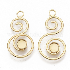 Messing Anhänger Fassungen für Cabochon KK-T051-36G-NF
