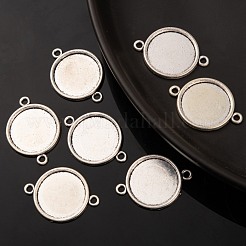 Tibetischen Stil Zinklegierung ovalen Anhänger Cabochons Fassungen X-TIBE-M022-09AS