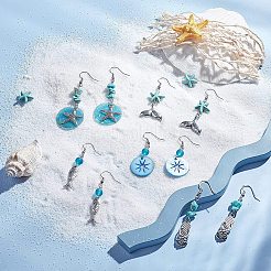 DIY-Sets zum Basteln von Ohrringen mit Ozeanmotiven DIY-SC0012-22
