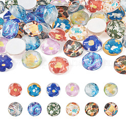 48 Stück 12 Arten durchscheinende Harz-Cabochons RESI-TA0001-44