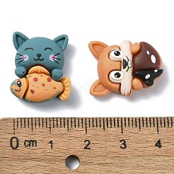 Deko-Cabochons aus undurchsichtigem Harz mit Tiermotiv RESI-G088-04