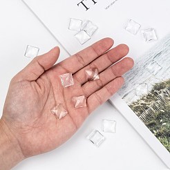 Transparentem Glas Quadrat Cabochon GGLA-S022-15mm