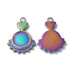 Ionenplattierung (IP) 304 Edelstahl Anhänger Cabochon-Einstellungen STAS-C066-17M