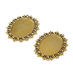 Vintage tibetischen Stil Legierung Herzanhänger Cabochon Lünette Fassungen X-TIBEP-554-AG-LF