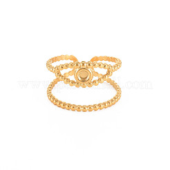 Ionenplattierung (IP) 304 Edelstahl offene Pad Ring Cabochon-Einstellungen STAS-S119-157G