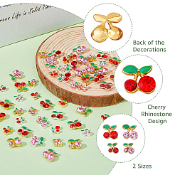 48 Stück 12 Stile Kirschlegierung Strass Cabochons MRMJ-FH0001-29