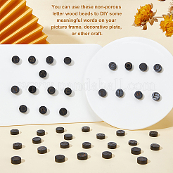 26 Stück 26 Stile flach rund mit Buchstaben Holz Cabochons WOOD-GA0001-28